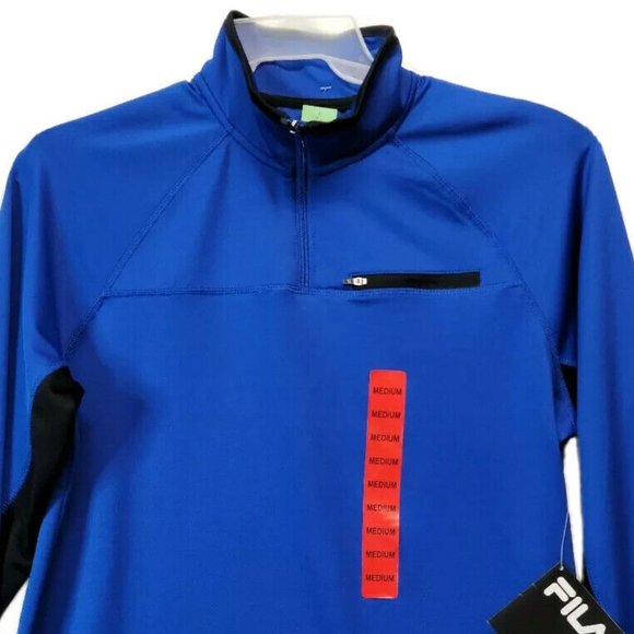 Fila Men Pocket Long Sleeve Track Jacket Blue Nwt - Picture 2 of 7